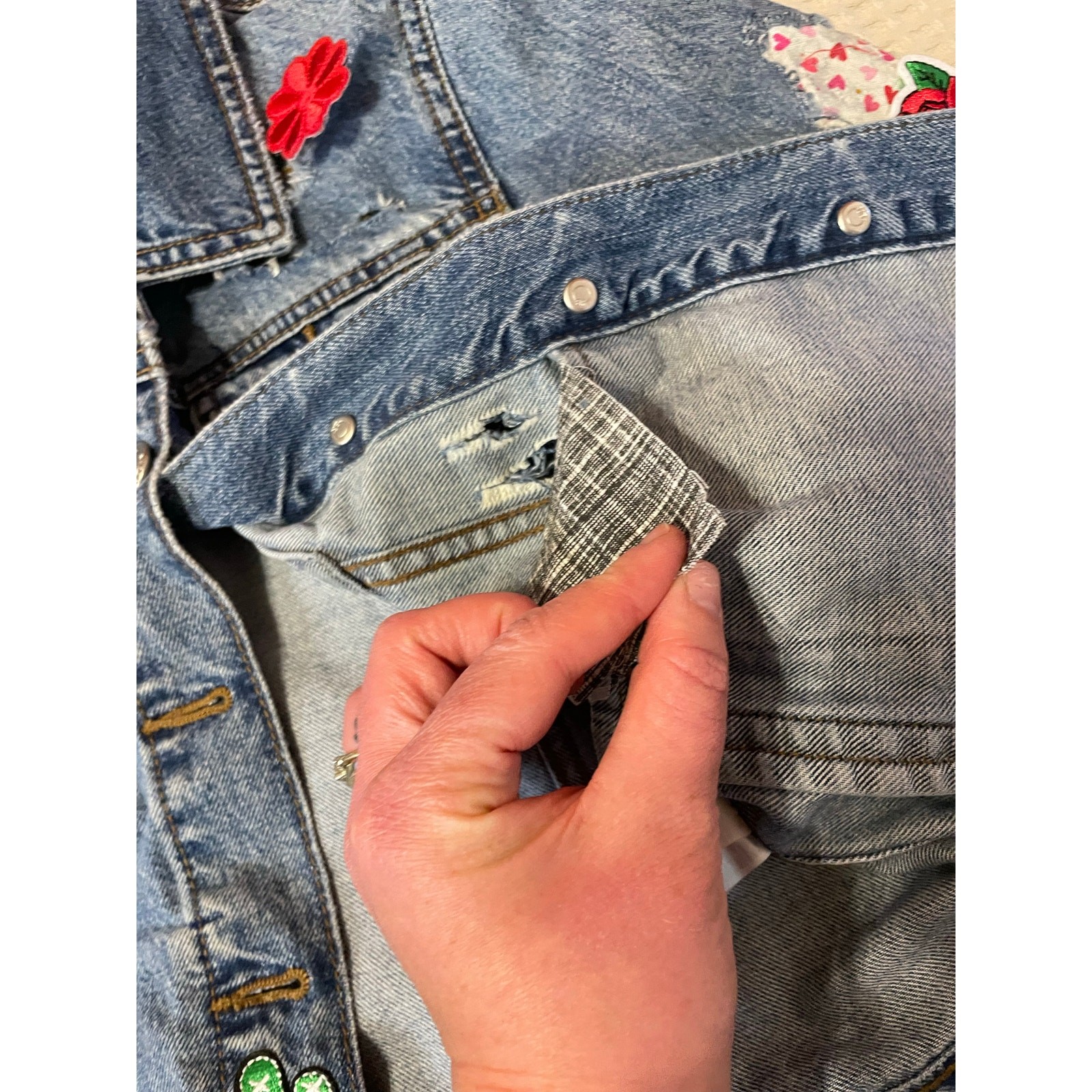 Banana Republic OOAK Custom Patchwork Distressed … - image 9