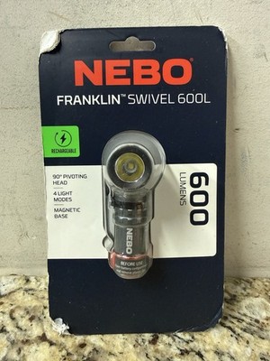 nebo 600 lumens flashlights NEBO Franklin Swivel 600 Lumen Versatile Rechargeable Flashlight, Storm  Gray