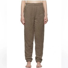 Skims Womens Teddy Fleece XS Sherpa Pull On Jogger Pants Drawstring Zip Pockets