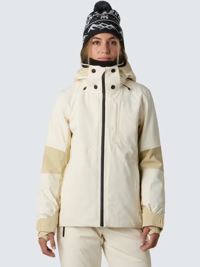 NEW The North Face Lenado Slim Fit Waterproof Ski Jacket - White Dune/Gravel - M