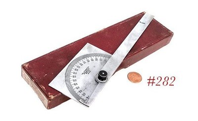 satin chrome STARRETT TOOLS C 183 PROTRACTOR w box