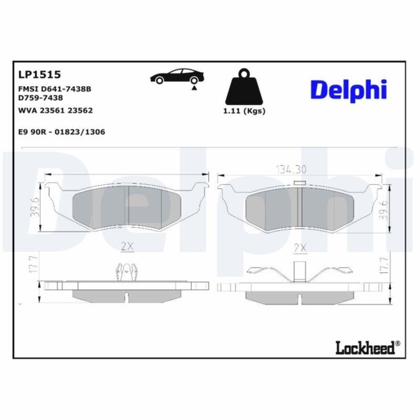 Delphi BremsbelÄGe Satz Hinterachse FüR Chrysler 300M Cirrus Concorde Neon PT-image