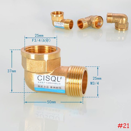 1/2" 3/4" Male/Female Thread BSP Elbow Brass Fitting Pipe Reducer Connector - Picture 23 of 25