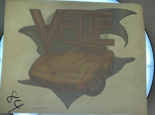 Vintage Corvette “Vette” Iron-On Transfer – Retro Chevy Sports Car Graphic
