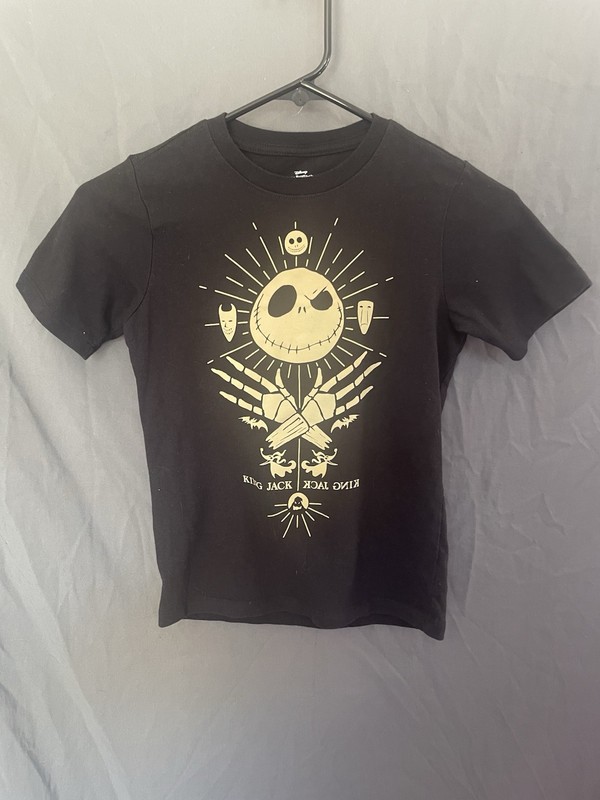Disney Nightmare Before Christmas Jack Skellington Black T-Shirt Size S