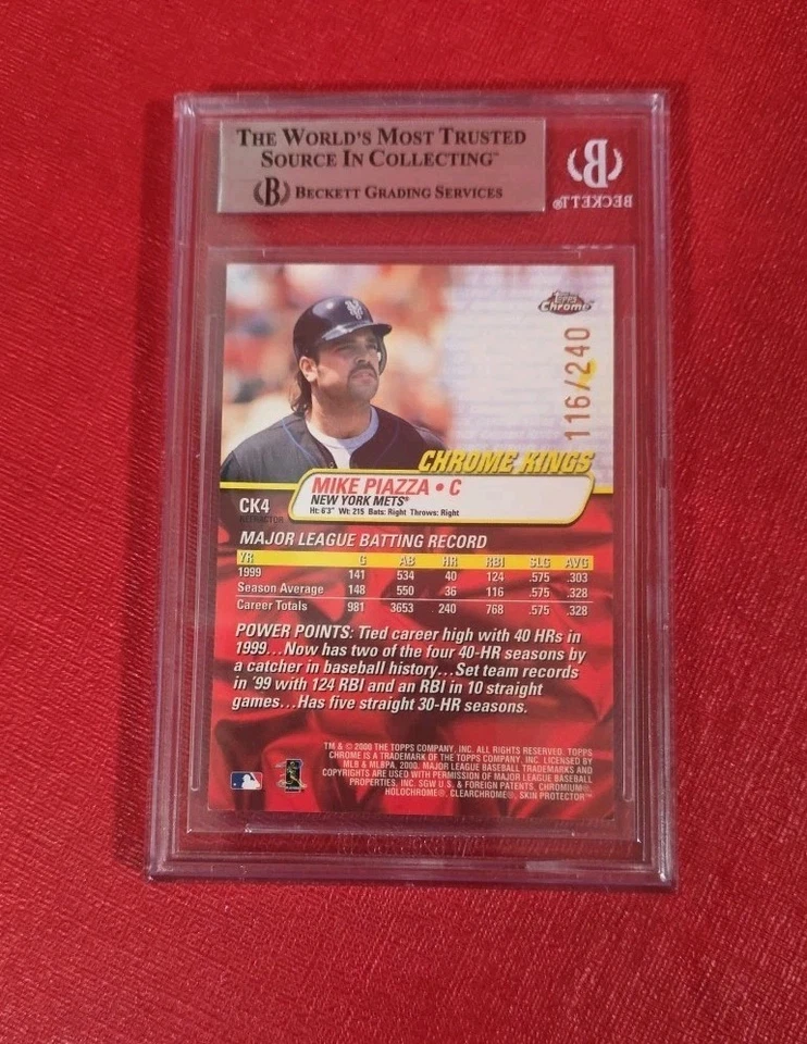 2000 Topps Chrome #CK4 Mike Piazza  /240 New York Mets MLB Card BGS 8.5 POP 2 - Image 2 of 2