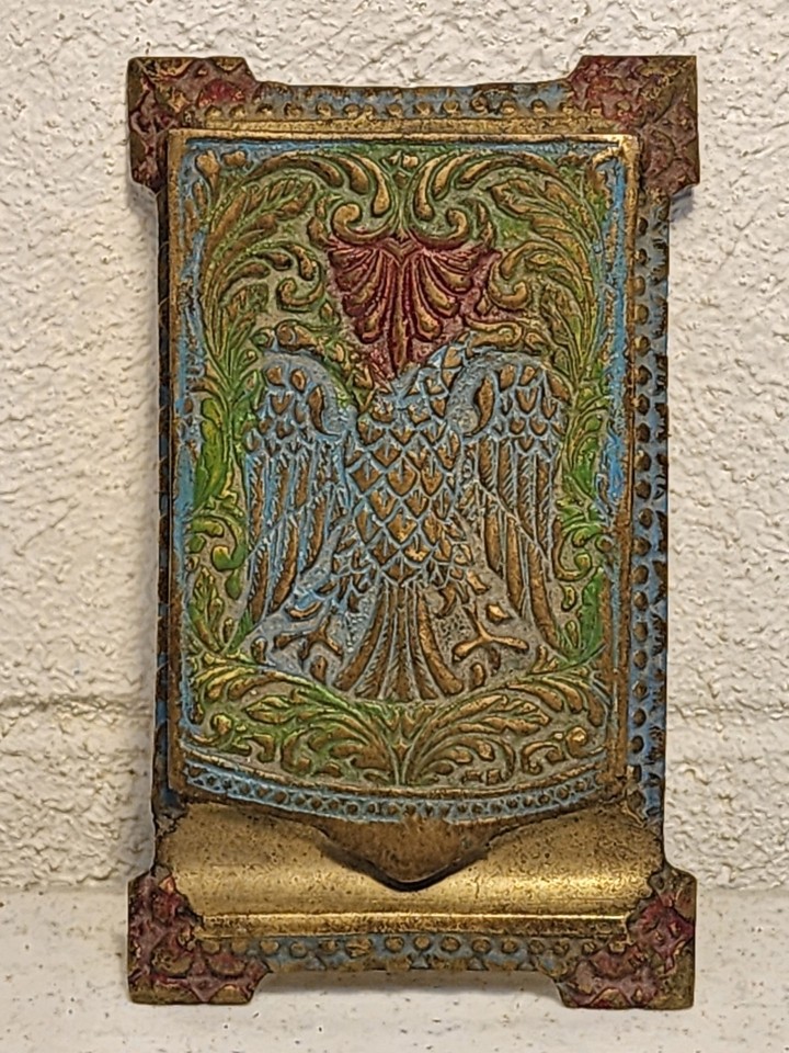 A solid brass Russian desk set from the 1800s — heavy, historic, and the kind of thing that makes a desk look like it belongs in a Tolstoy novel.