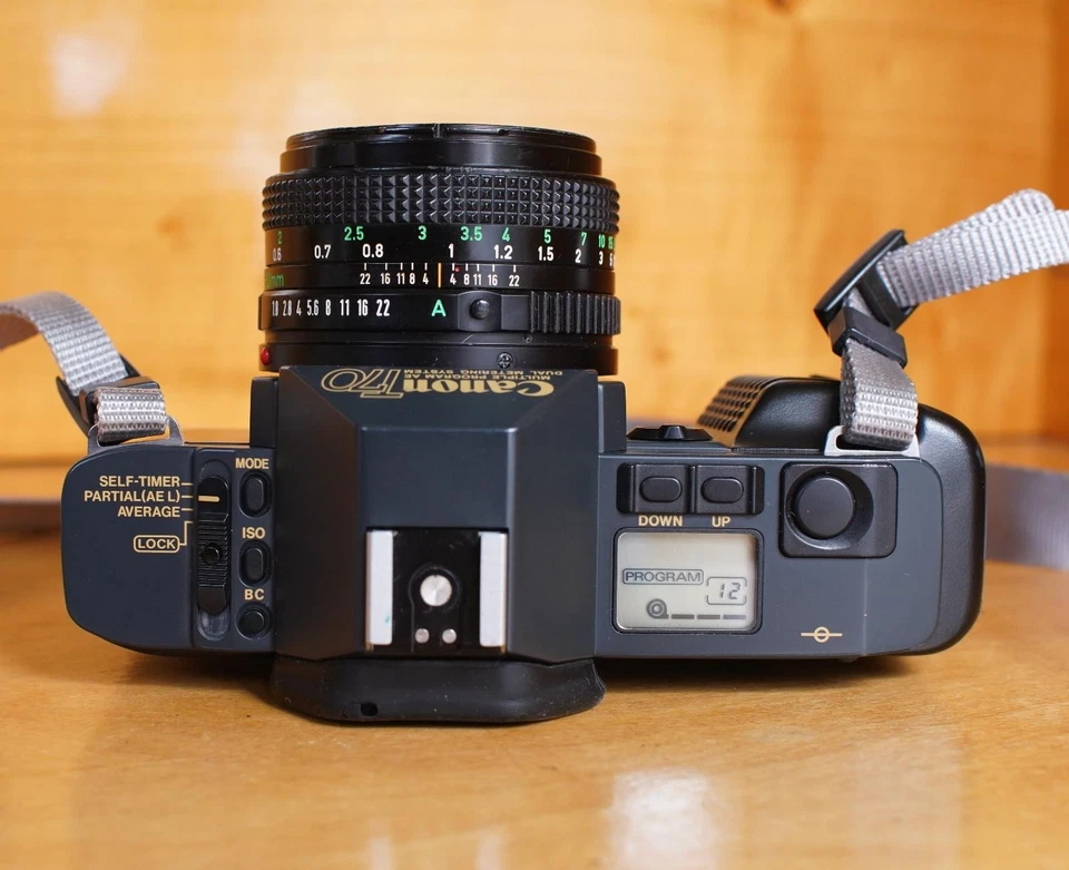 Canon T70 35mm Film SLR w/ Fast 50mm F1.8 Lens Working Well Good Condition KE - Image 4 of 4