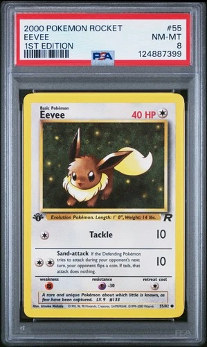 2000 POKEMON ROCKET 1ST EDITION #55 EEVEE PSA 8