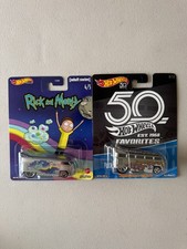Hot Wheels Premium Rick & Morty/50th Favorites VW T1 Drag Bus Lot of 2 BD8