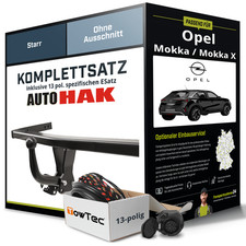 Für OPEL Mokka / Mokka X Anhängerkupplung starr +eSatz 13pol 06.2020-jetzt AHK