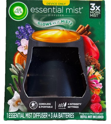 Air Wick Essential Oils Mist Diffuser, Black, 3 AA Batteries Included