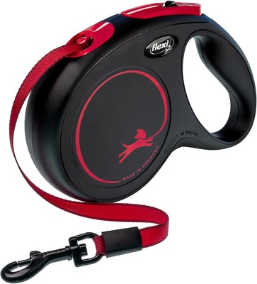 FLEXI New Classic Tape Retractable Medium - 16 Feet (Tape), Black & Red 