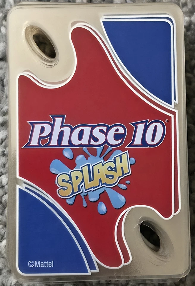 Phase 10 Splash Mattel Card Game Waterproof Clear Cards With Clip  Complete Rare - Image 2 of 3
