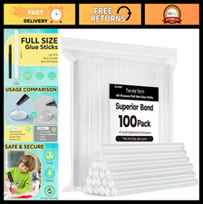 100 Pack Clear Hot Glue Sticks 0.43" x 8" - All Temperature, Strong Adhesive for 0.43 per gallon