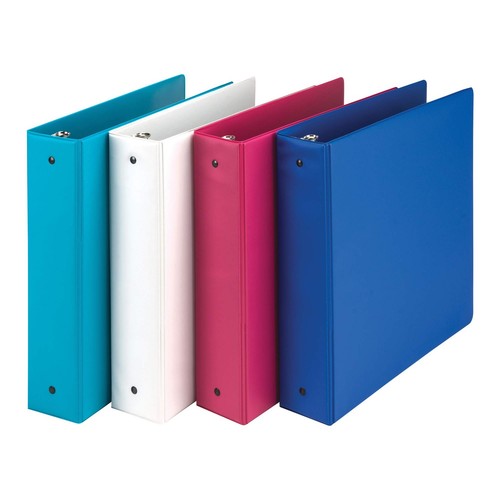 Fashion Color 3 Ring Storage Binders, 2 Inch Round Ring, Assorted Colors, Bul...