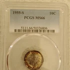 1955-S Roosevelt Dime PCGS MS66 Silver 10C Business Strike KM#195 Cert#50326806