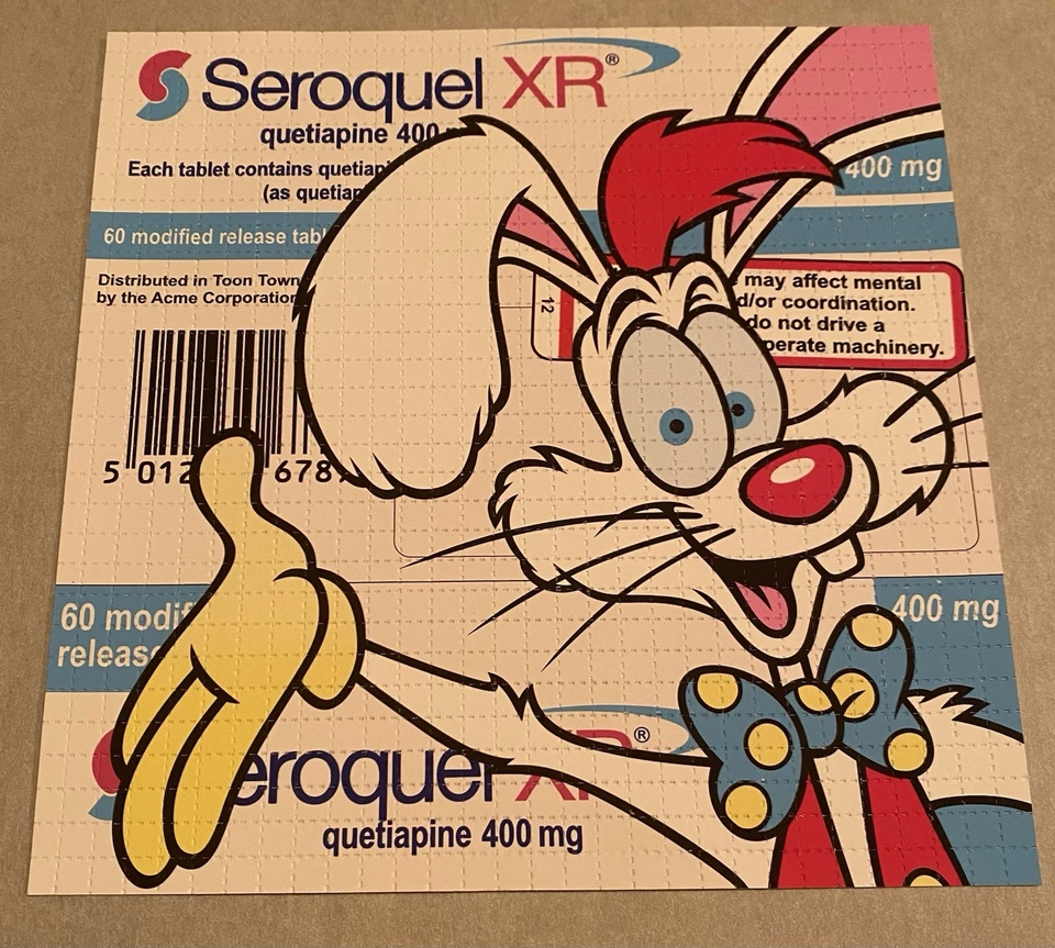 Impresión de Ben Frost '¿Quién frió a Roger Rabbit?' Blotter Art numerado X/125 certificado de autenticidad firmado Foto 2 de 3