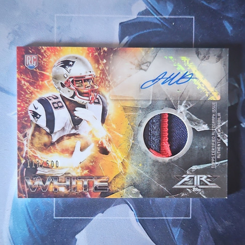 Topps Fire 2014 James White New England Patriots RC Auto Patch #FRAP-JW /500