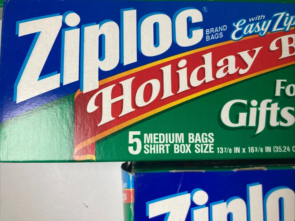Vintage Ziploc Holiday Bags Jumbo Medium Small Easy Zip Christmas Gifts 2000 - Image 3 of 4