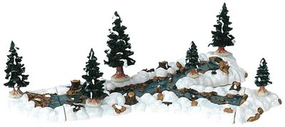 Lemax 13367 MILL STREAM FORK Set of 10 Christmas Village Landscape Accessories