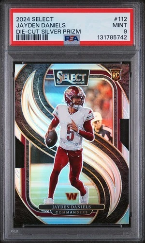 2024 PANINI SELECT DIE-CUT SILVER PRIZM #112 JAYDEN DANIELS PSA 9