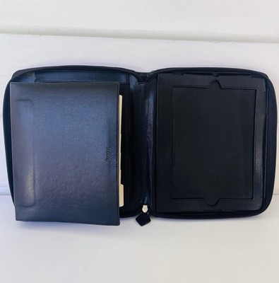 Filofax Pennybridge A5 Black Leather Zip Organiser iPad Case Folio pen loop 2013