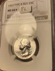 1963 Washington Quarter NGC MS66* Star Type B Reverse FS-901 Looks Prooflike PL