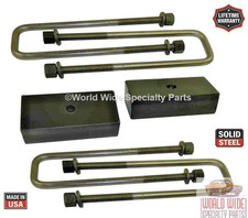 SuspensionMaxx 1" Rear Block & U-Bolt Kit for 00-10 Chevrolet/GMC 2500/3500HD