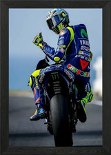 Poster Valentino Rossi moto azione incorniciato wall art quadro stampa tela