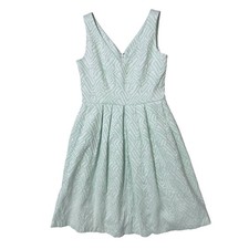 CALVIN KLEIN Mint Jacquard Sleeveless Fit & Flare Dress 4