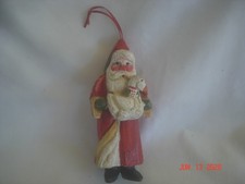 NICE! 1988 HOUSE of HATTEN (HOH) ROSY CHEEKED SANTA with GOOSE ORNAMENT 5"