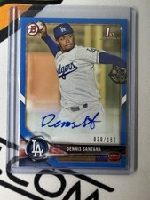 2018 Bowman Baseball Dennis Santana Blue Auto /150