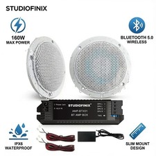 STUDIOFINIX 2PCS 4" Waterproof Ceiling Bluetooth Speakers - 160W Marine Speaker