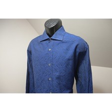 Bugatchi Uomo Dress Shirt Mens Sz XL Paisley Classic Fit Long Sleeve Excellent