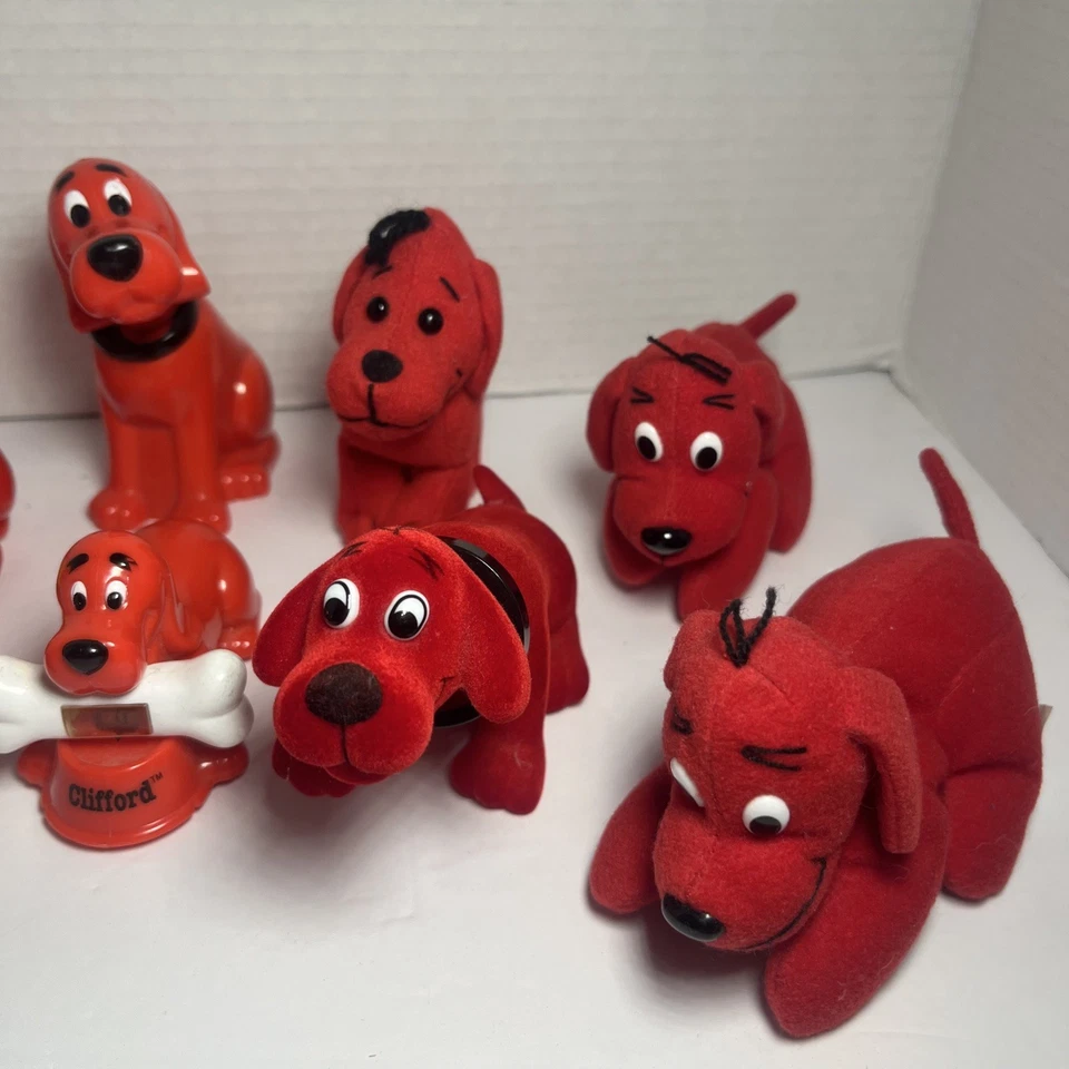 Figuras de peluche Clifford el Gran Perro Rojo LOTE DE 9 Scholastic PBS Kids BOBBLEHEAD  Foto 2 de 3
