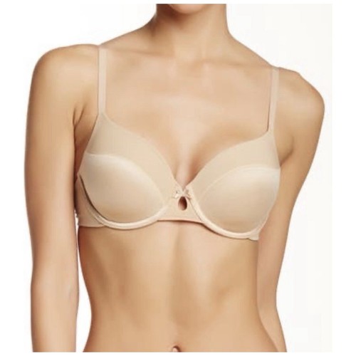 DKNY Sz 34C Bra 453200 T-Shirt Padded Fusion Perfect Underwire Beige Microfiber - Picture 5 of 13