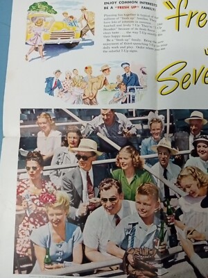 Vintage 7up 1947 Paper Advertisement Poster 