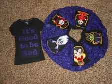 Custom Boutique Resell DISNEY Halloween Girls VILLAINS Applique 5 6 7