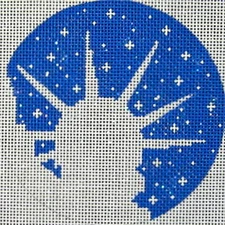 Needlepoint Handpainted Amanda Lawford Christmas Snow Spangled New York 4"