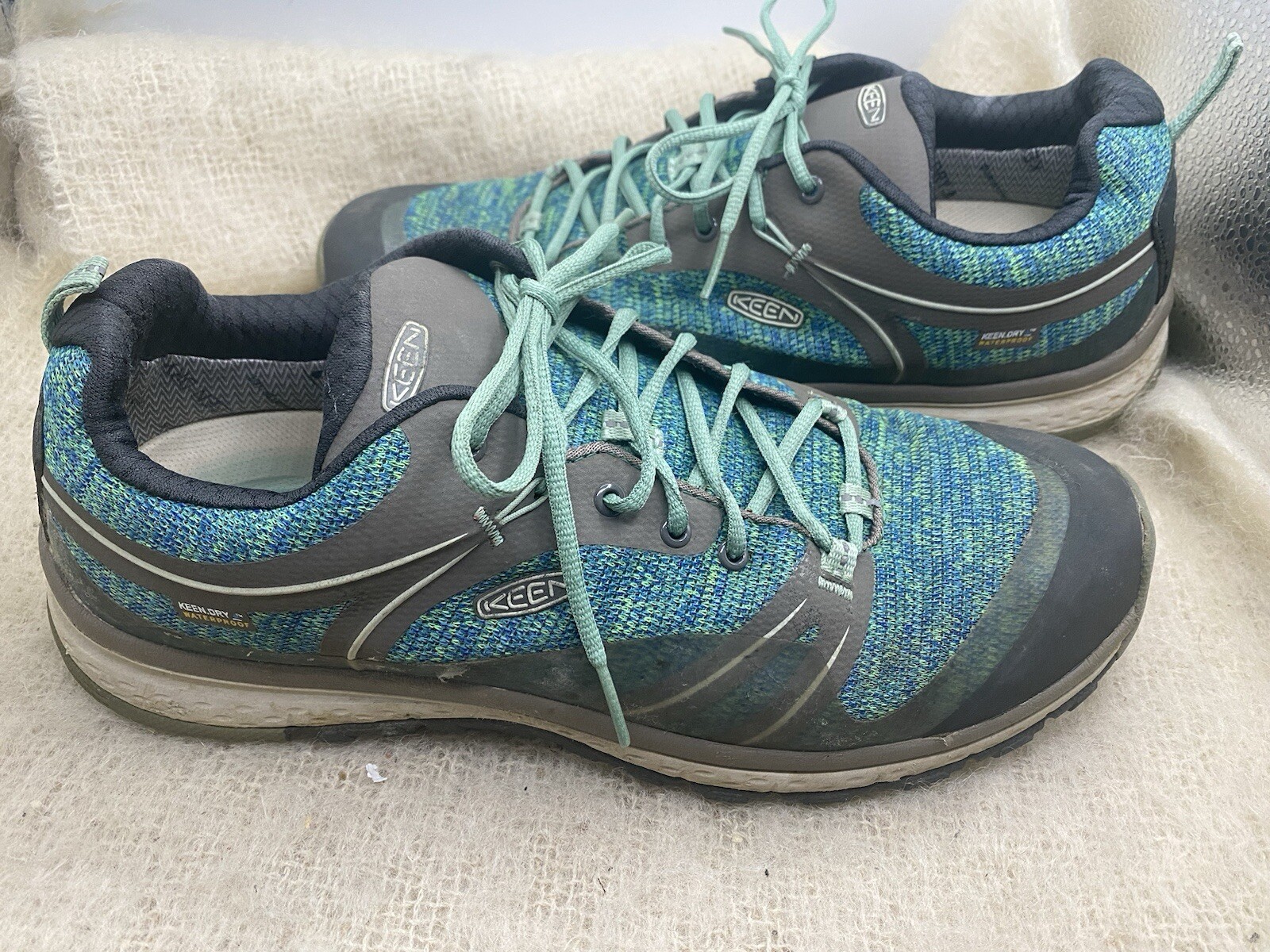 Scarpe impermeabili KEEN Dry Terradora basse blu verde taglia 11 EUR 42 escursionismo 1017190