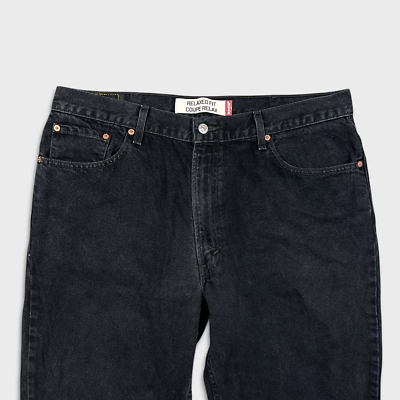 Levi's 550 Jeans Mens 34x26 Black Relaxed Fit Dark Wash Baggy