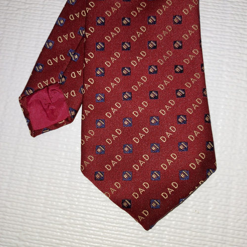 Number One Dad Necktie Father's Day Tie 1 Dad Neck Tie Maroon Unique