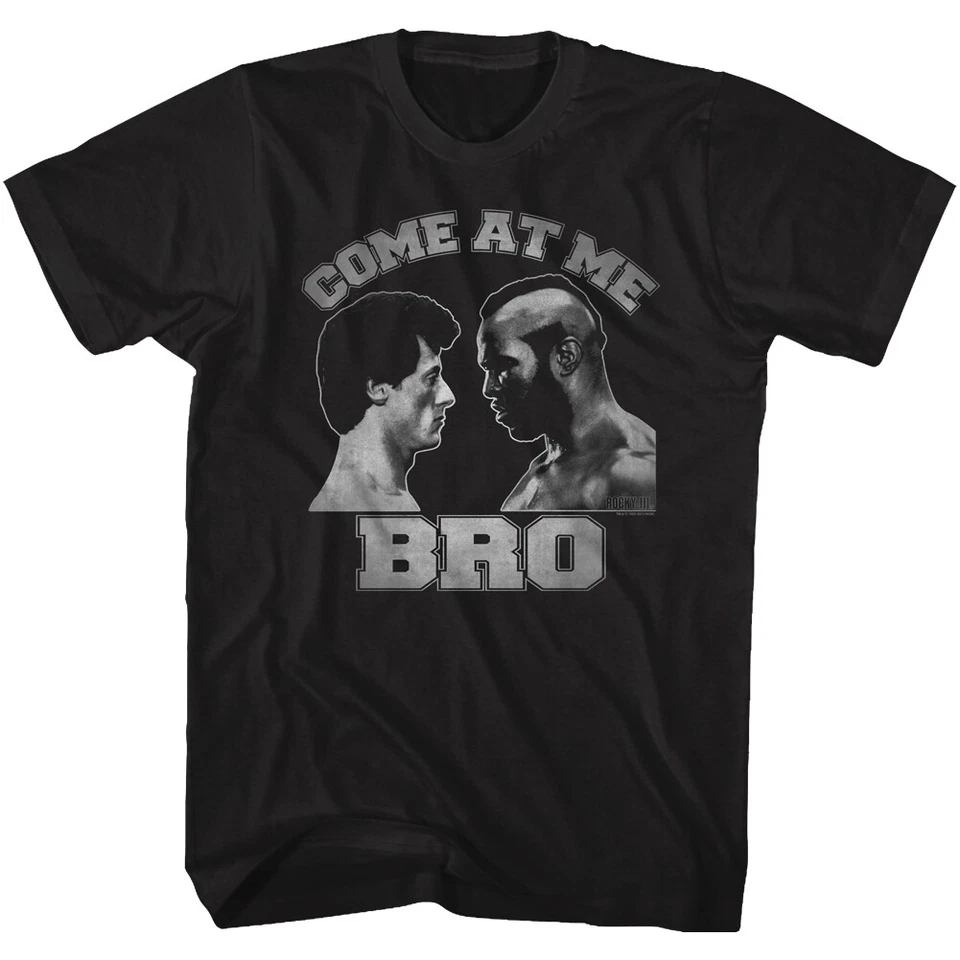 Rocky Balboa Mens T-Shirt Come at Me Bro Clubber Lang Rocky 3 Black SM - 5XL - Image 3 of 3