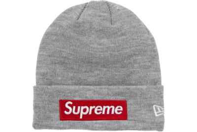 Supreme New Era Box Logo Beanie グレー Supreme New Era Box Logo Beanie (FW18) - Heather Grey | eBay