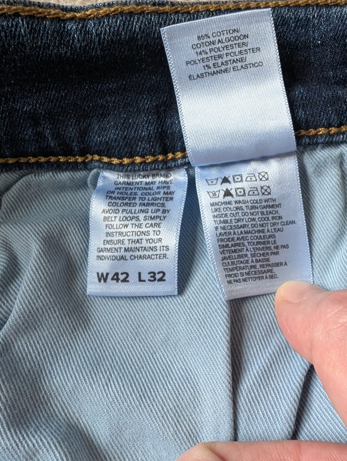 NWOT Lucky Brand Men&rsquo;s 221 Straight Leg Denim Jeans, Medium Blue Wash, Sz 42x32