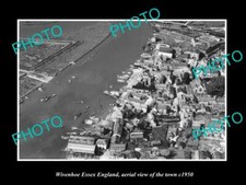 OLD 8x6 HISTORIC PHOTO OF WIVENHOE ESSEX ENGLAND AERIAL VIEW OF TOWN c1950 1