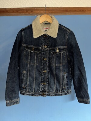 Vintage Lee Storm Rider Sherpa Rider Jeansjacke Größe Small