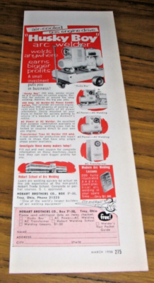 #ad #ad 1956 Print Ad Husky Boy Arc Welders Gas Engines Hobart Bros TroyOH $16.30