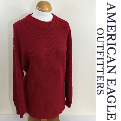 American Eagle Women s Crewneck Pullover Sweater Size M Red 